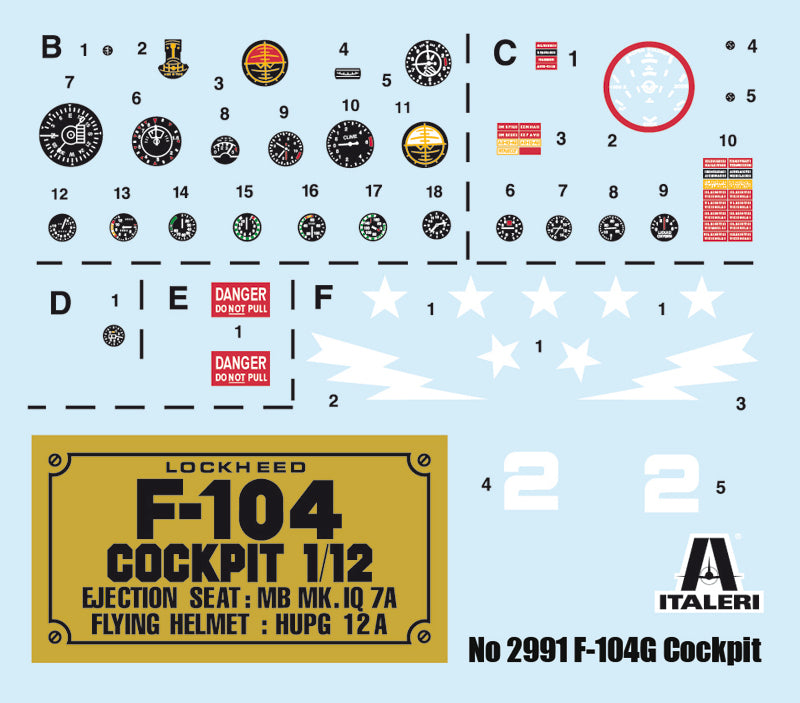 ITALERI 1:12 F-104G STARFIGHTER COCKPIT