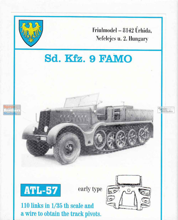 FRUATL057 1:35 Friulmodel track link set- SdKfz.9 FAMO Half Track ATL-57