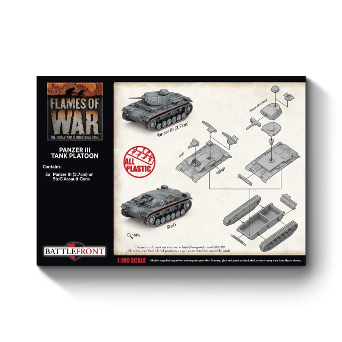 GBX199 Panzer III/StuG III A Platoon (x5 Plastic)