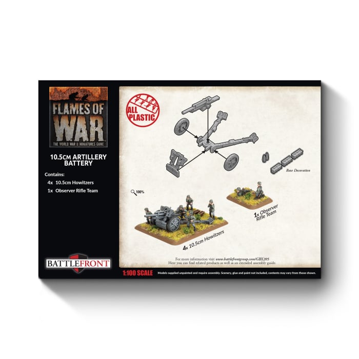 GBX205 10.5cm Artillery Battery (Early) (x4 guns Plastic)