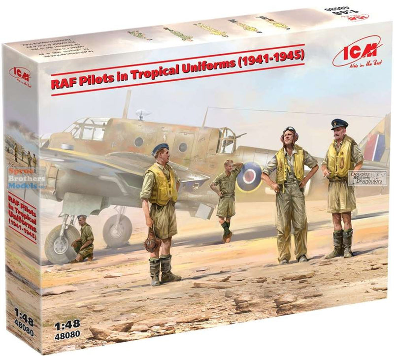 ICM48080 1/48 ICM RAF Pilotes en uniformes tropicaux 1941-45 ensemble de figurines