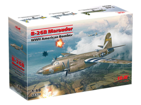48320 ICM 1/48 B-26B MARAUDER, WWII AMERICAN BOMBER AIRCRAFT