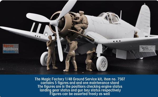 MGF7507 1:48 Magic Factory Ground Service Crew Figure Set for F4U Corsair