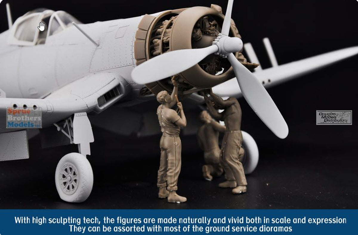 MGF7507 1:48 Magic Factory Ground Service Crew Figure Set for F4U Corsair