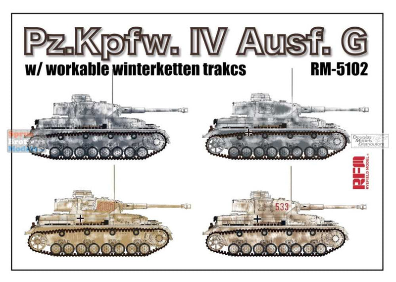 1:35 Rye Field Model Panzer Pz.Kpfw.IV Ausf.G with workable winterketten tracks 2 in 1