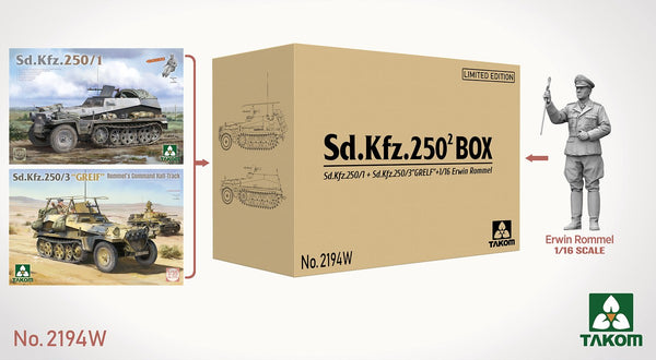 TAKOM 2194W 1/35 Sd.Kfz.250 Box (TKO2184 + TKO2194 + TKO1022 1/16 ) Limited Edition