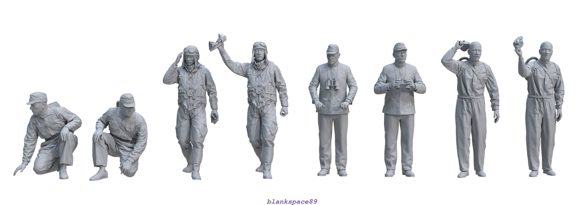 BDMBR006 1/35 Border Model IJN Carrier Crew, Pilots & Officers Figure Set