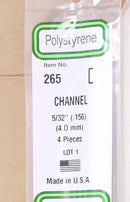 EVG0265 Evergreen Styrene Plastic .156 Channel 4 pieces
