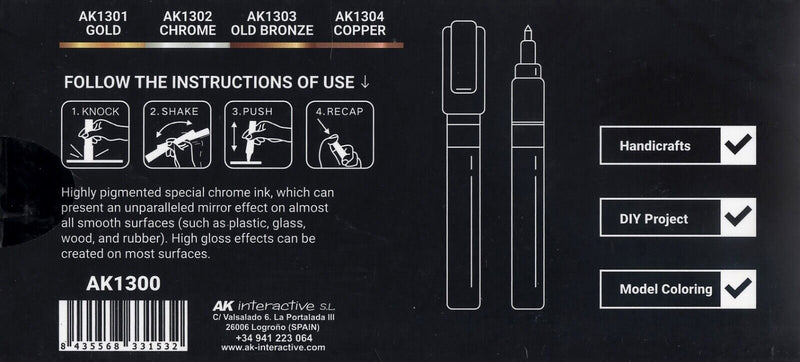 AK1300 Metallic Liquid Marker Set