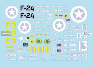 SRD48B1021 1:48 Star Decals - M4A1 Sherman : US D-Day et France 1944