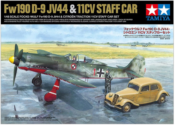 Focke-Wulf Fw190 D-9 JV44 & Citroen 11CV Staff Car Set Tamiya No. 25213 1:48