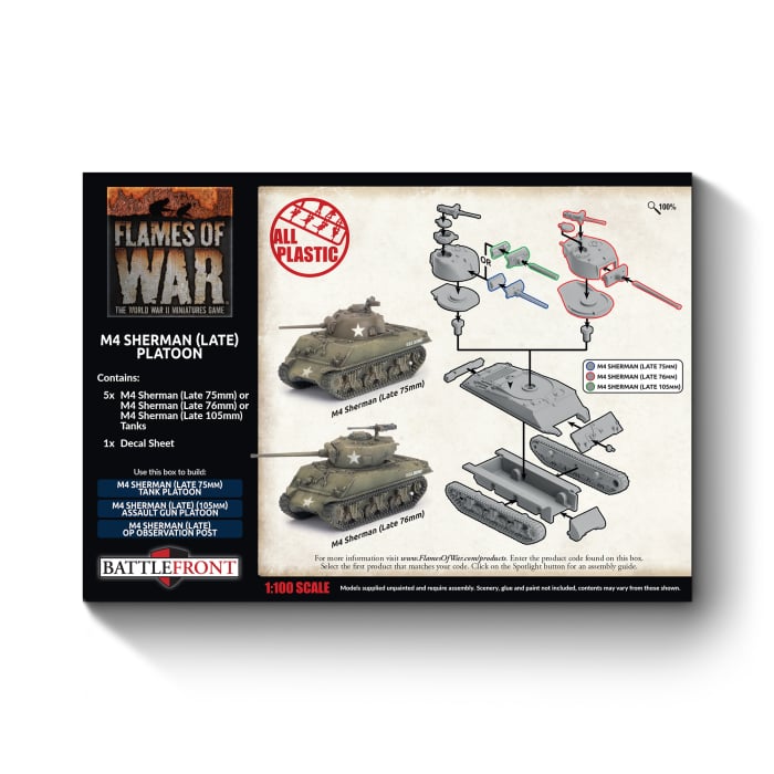 UBX88 M4 Sherman (Late) Platoon (x5 Plastic)