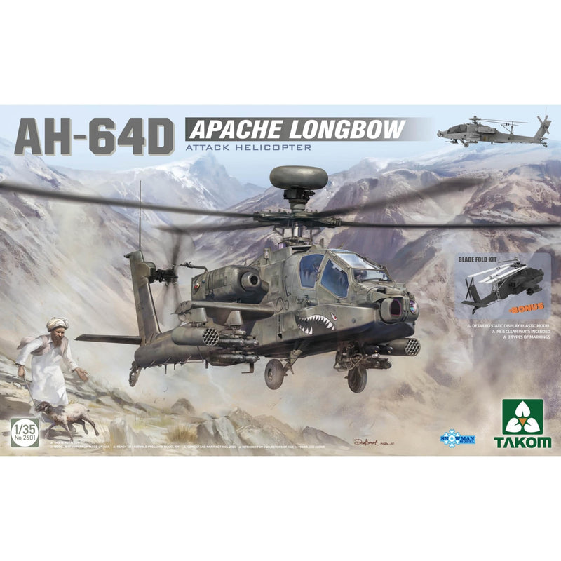 Takom 1:35 AH-64D Apache Longbow Attack Helicopter Model Aircraft Kit