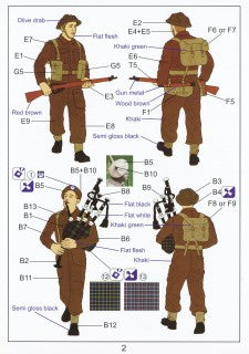 Gecko Models 1/35 Scottish Highlander Piper & Infantry, Normandy, June 1944