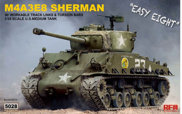 RFM 1/35 5028 M4A3E8 Sherman "Easy Eight" avec maillons de chenille et barres de torsion réalisables