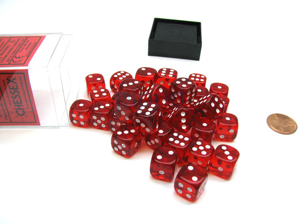 Cheesex DIce Set : Rouge/Blanc Translucide 12mm d6 (36)