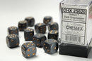Chessex Dice Set: Opaque Dark Grey/Copper 16mm D6 Dice Blook (12 Dice)