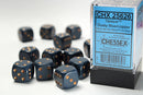 Chessex Dice Set: Opaque Dusty Blue/Copper 16mm D6 Dice Blook (12 Dice)