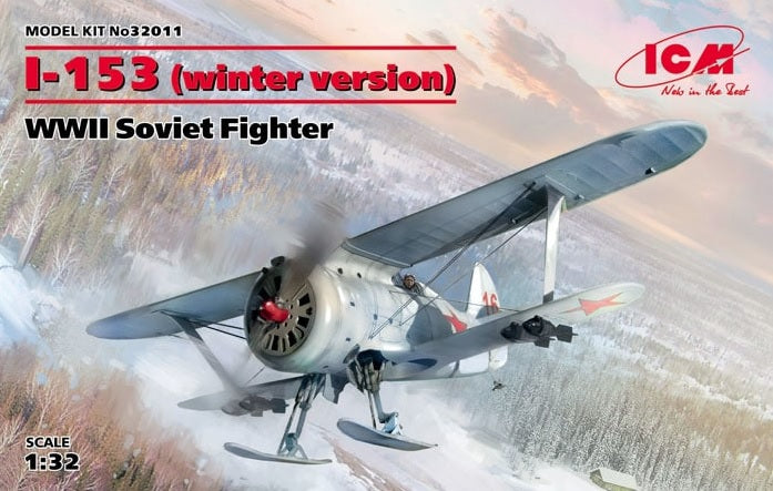 1:32 ICM I-153 Chaika (version hiver) Chasseur soviétique de la Seconde Guerre mondiale