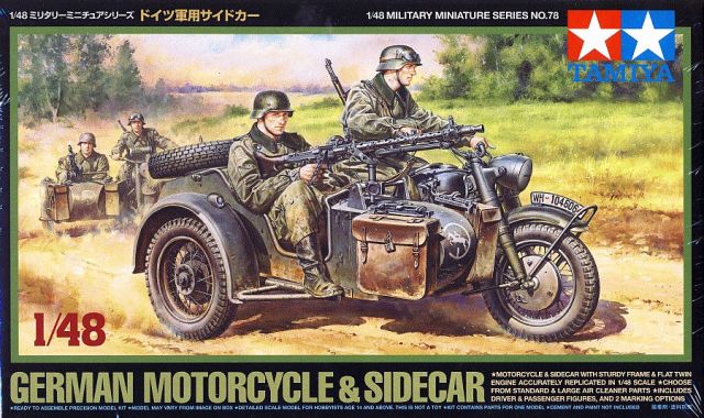 German Motorcycle & Sidecar 1/48