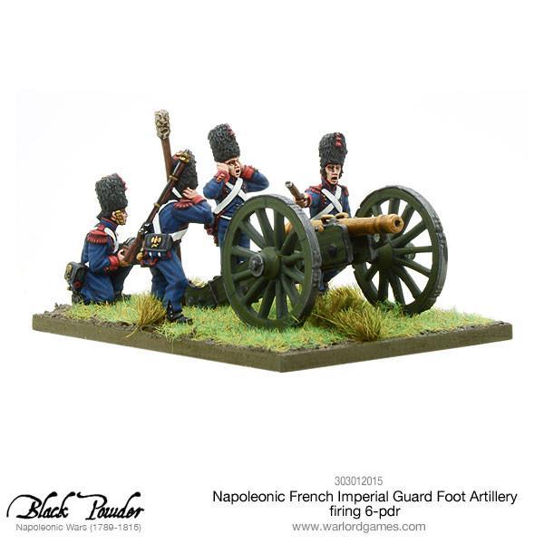 Canon 6-PDR de l'artillerie à pied de la Garde Impériale Française Napoléonienne à Poudre Noire