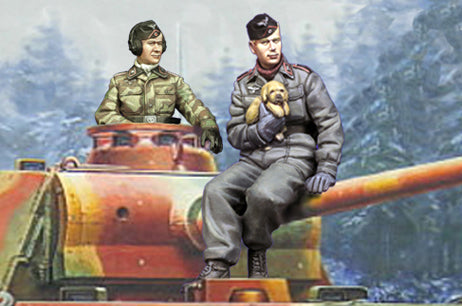 Ensemble d'équipage de Panzer allemand Alpine 1/35 (2 figurines)