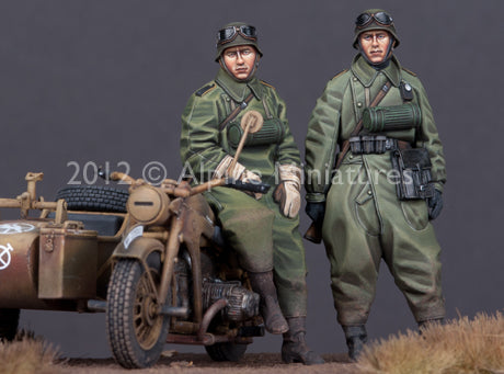 Ensemble de motocycliste allemand Alpine 1/35 (2 figurines)