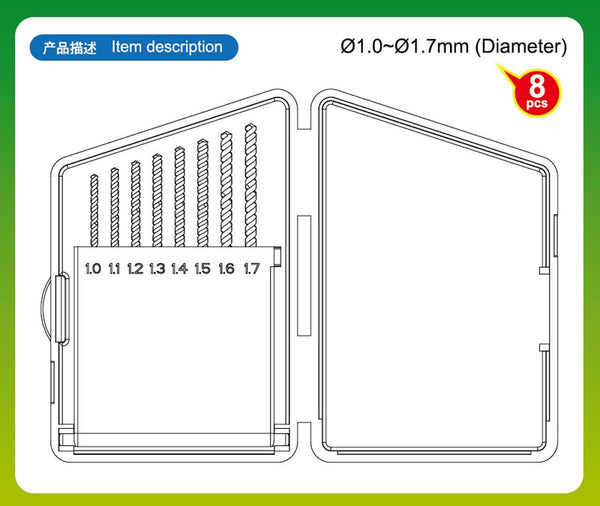 Jeu de 2 forets à tarière Master Tool (diamètre 1,0-1,7 mm)