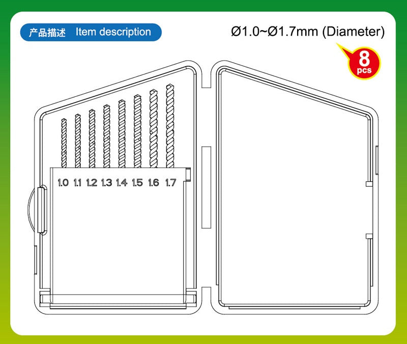 Jeu de 2 forets à tarière Master Tool (diamètre 1,0-1,7 mm)