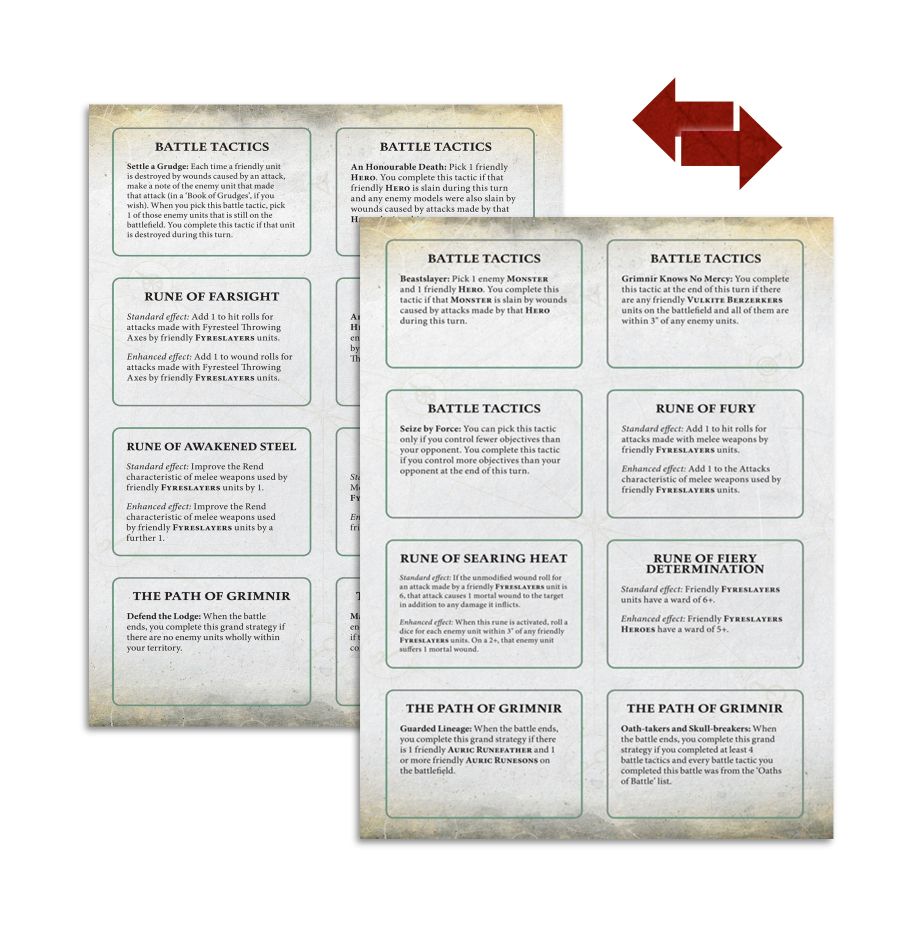 Warscroll Cards: Fyreslayers (ESP)