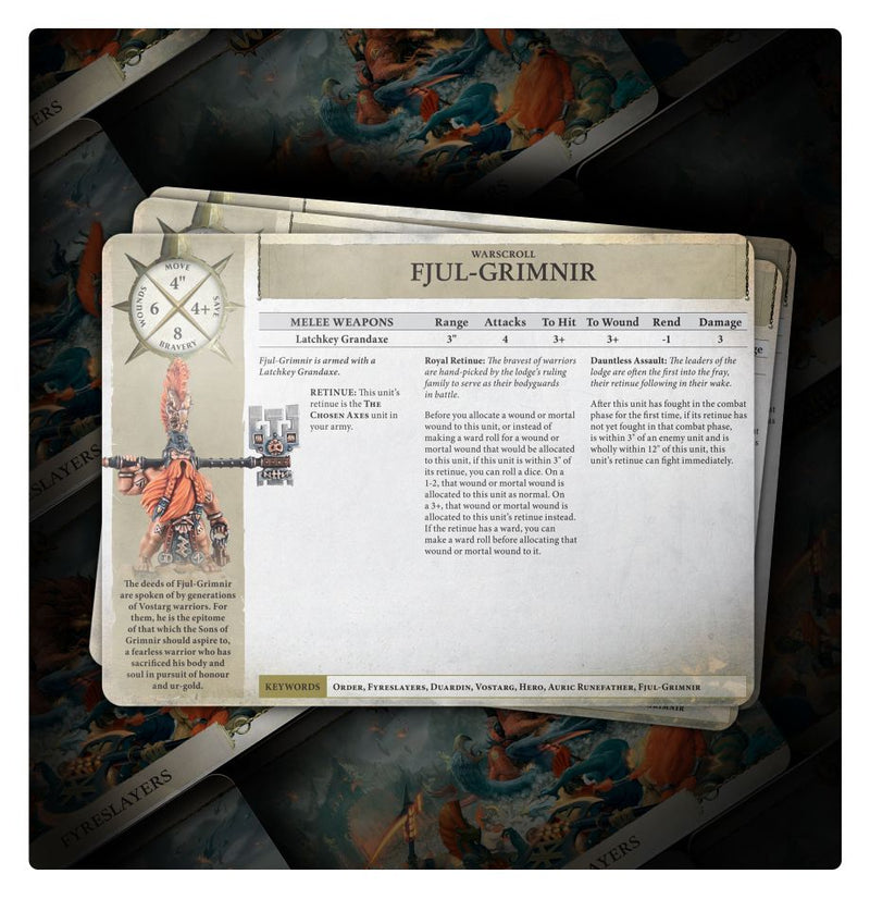 Warscroll Cards: Fyreslayers (ESP)
