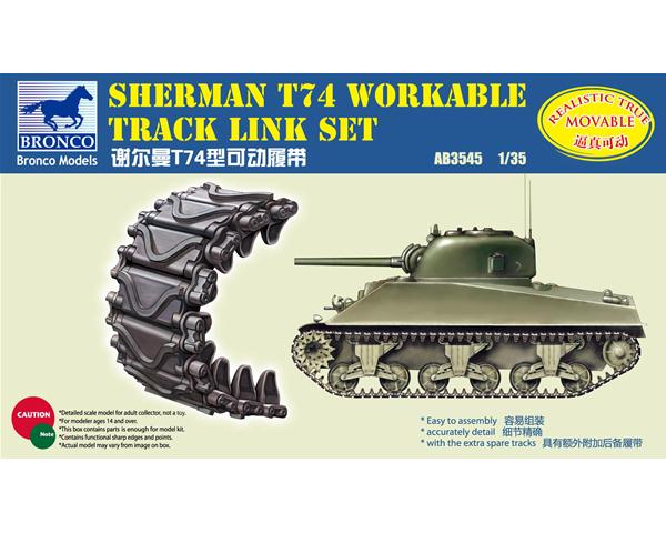 Bronco 1/35 Sherman T74 Ensemble de maillons de piste réalisables