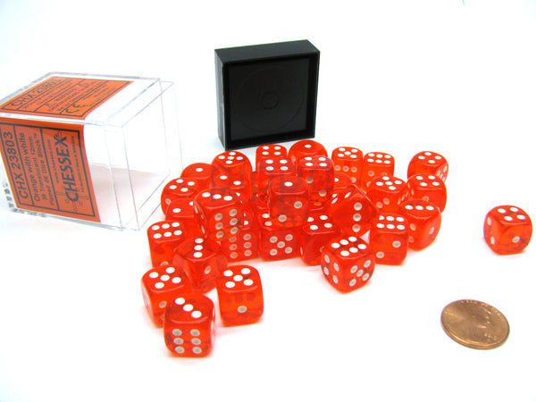 Jeu de dés Cheesex : Orange/Blanc Translucide 12mm d6 (36)