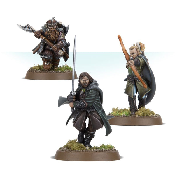 Les trois chasseurs Aragorn, Legolas et Gimli