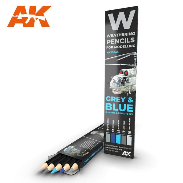 Weathering pencils for modeling : Gray &amp; Blue Shading &amp; Effects Set