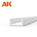 U CHANNEL 3.0 WIDTH X 350MM – STYRENE U CHANNEL – (4 UNITS) AK6555