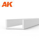 U CHANNEL 4.0 WIDTH X 350MM – STYRENE U CHANNEL – (3 UNITS) AK6556