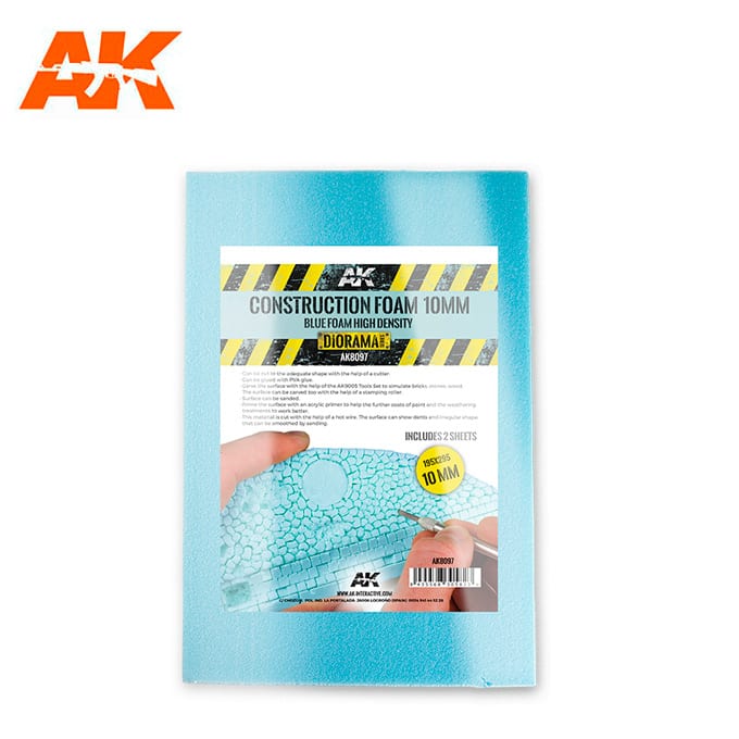 AK Interactive : Mousse de construction bleue haute densité 10 mm