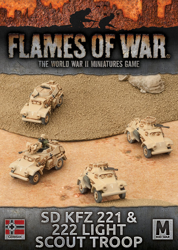 Flames Of War : Troupe d'éclaireurs légers Afrika Korps SD Kfz 221/222