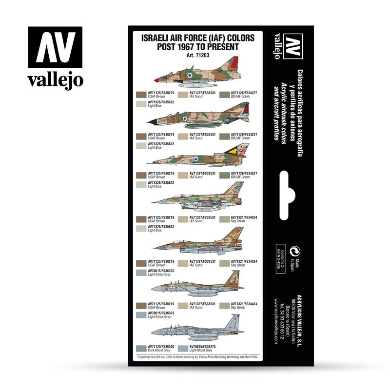 71.203 Israeli Air Force (IAF) colors Post 1967 to Present