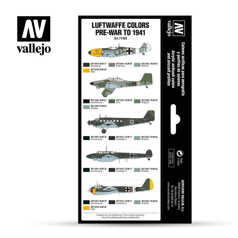 71.165 Luftwaffe colors pre-war to 1941