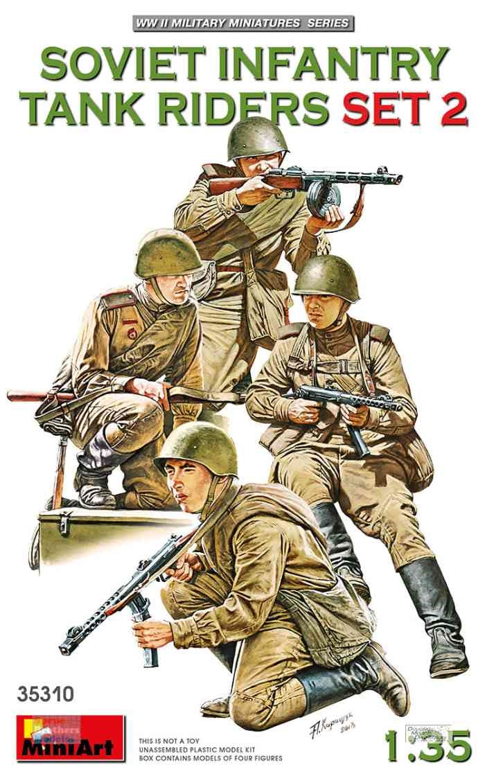 MiniArt 1/35 Figurine de cavaliers de char d'infanterie soviétique, ensemble 2