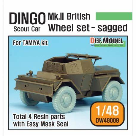 Def.Model 1/48 Mk.II British Dingo Scout jeu de roues de voiture affaissées