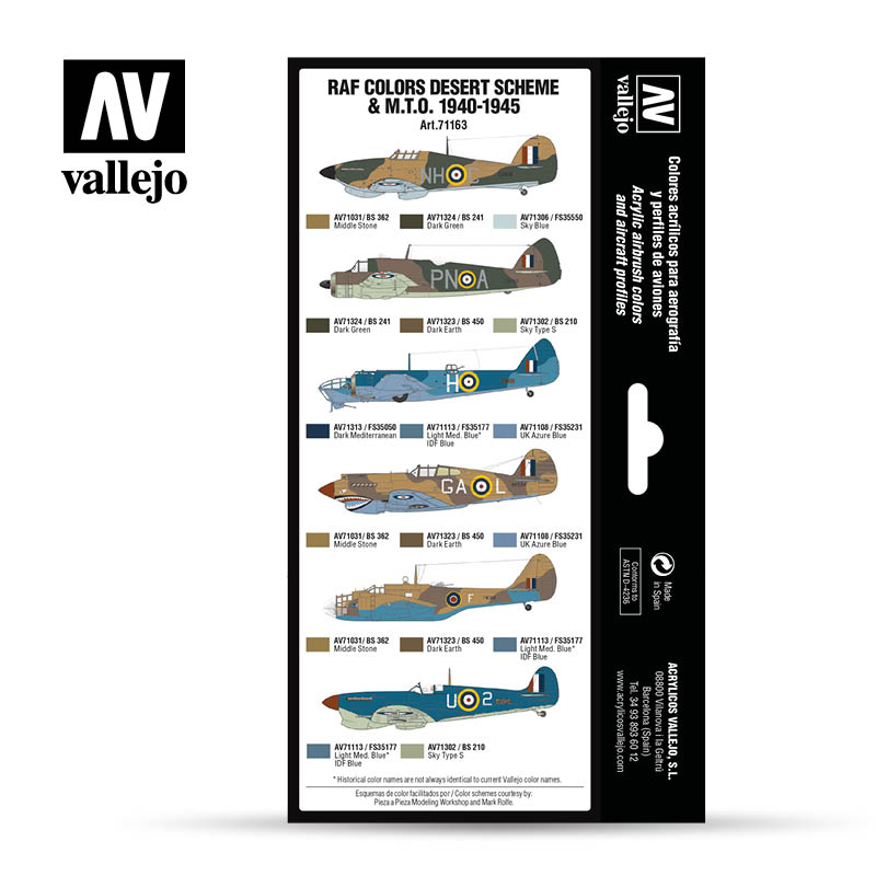 71.163 RAF colors Desert Scheme & M.T.O. 1940-1945
