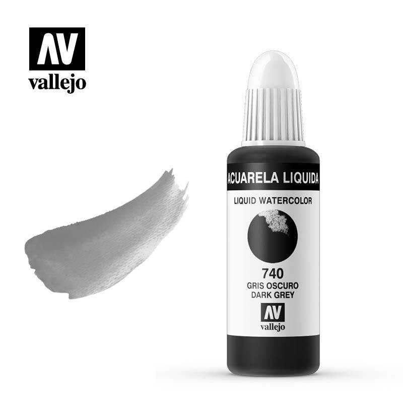 ACUARELA GRIS OSCURO 740