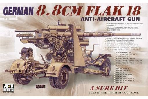 1:35 AFV Club German Pak 88mm Flak 18 Anti Aircraft Gun