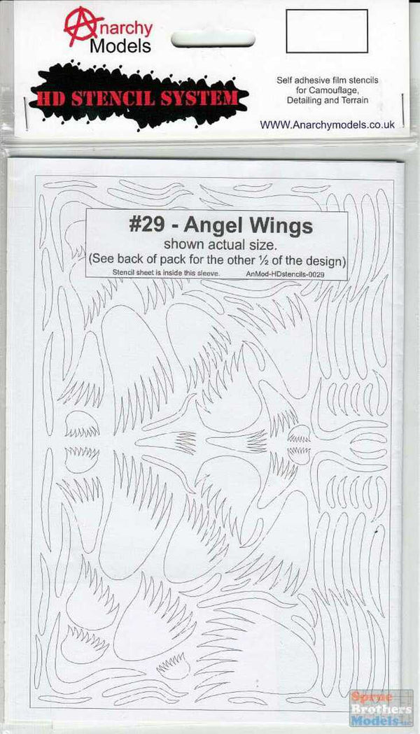 Anarchy Models ANMHD0029 HD Stencil System - #29 Angel Wings