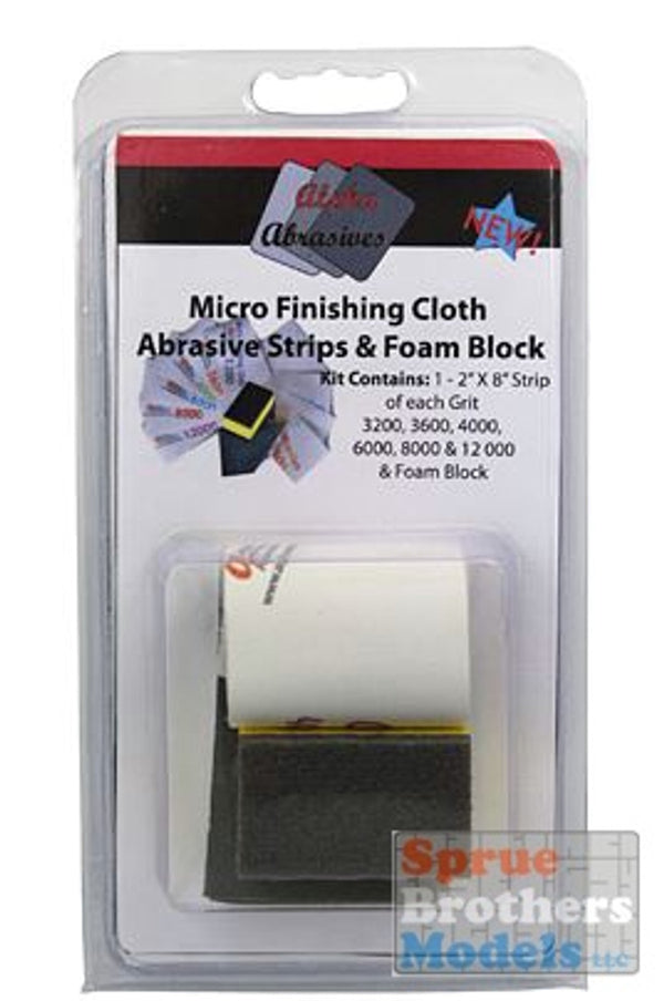 APA2050 Alpha Abrasives Micro bandes abrasives en tissu de finition avec bloc de mousse