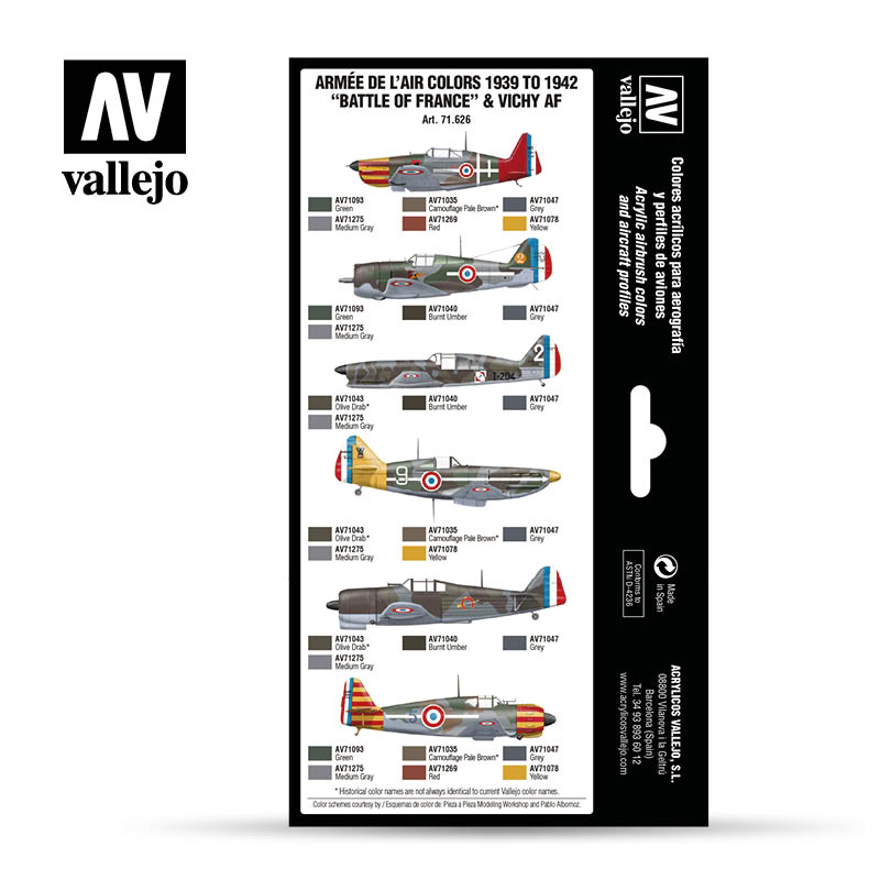 71.626 Armée de l’Air colors 1939 to 1942 “Battle of France” & Vichy AF