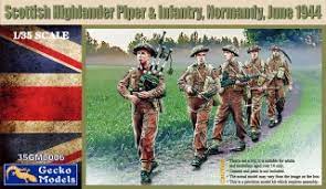 Gecko Models 1/35 Scottish Highlander Piper &amp; Infantry, Normandie, juin 1944